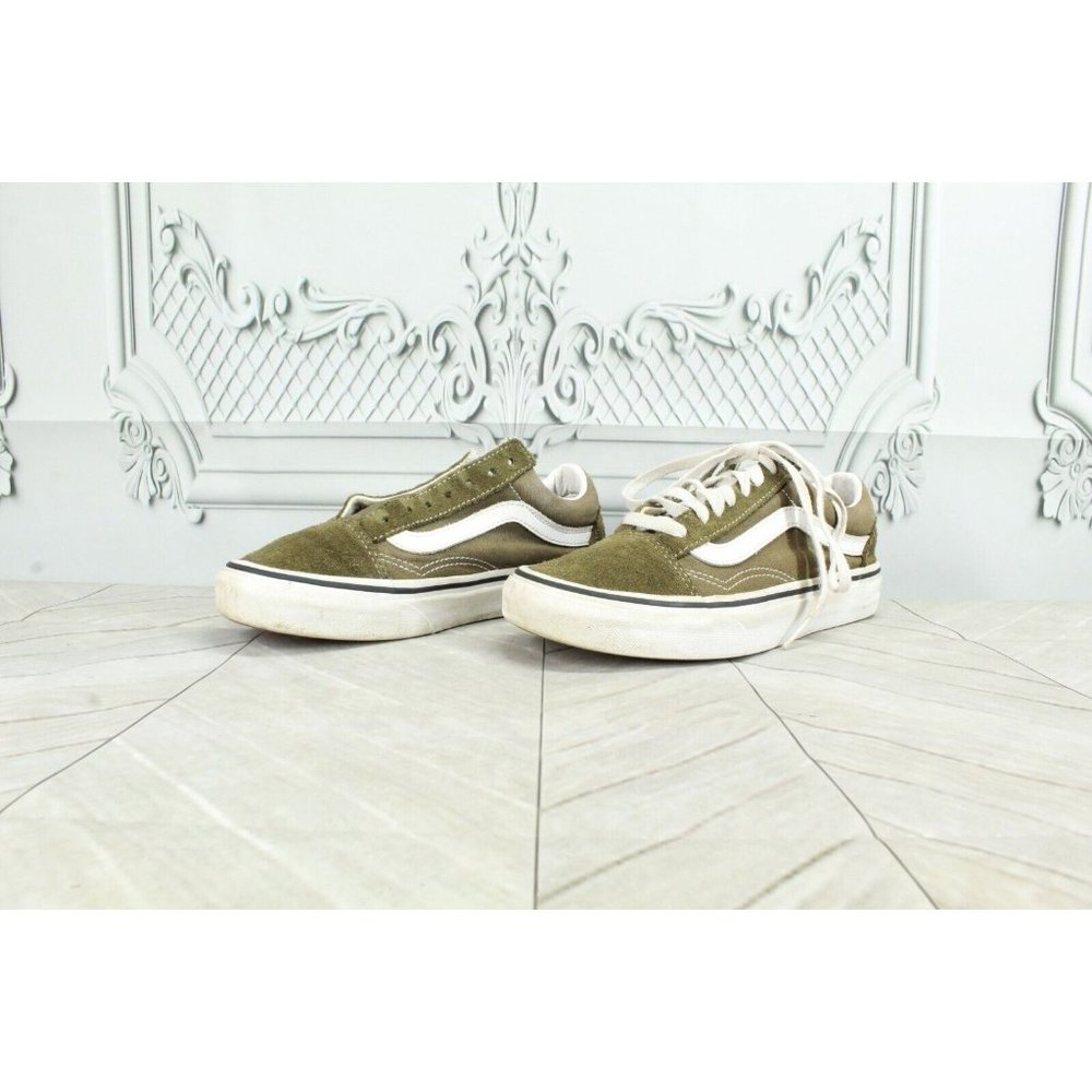 VANS Old Skool Olive Green Suede Leather Skate Shoes Sneakers Size M 4 / L 5.5 - Picture 2 of 10
